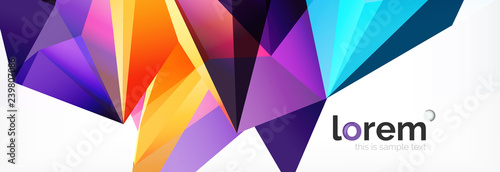 Vector colorful geometric triangle background, crystal banner design