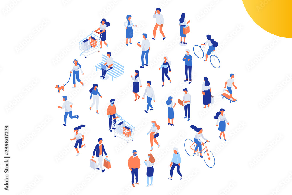 Isomeric people vector set. Office life. Flat vector characters isolated on white background. Isomeric people vector set. Office life. Flat vector characters isolated on white background.