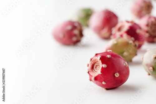 Obraz na plátně Prickly pear fruit on a white background, creative food concept, prickly pear ca