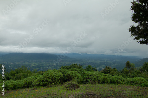 Coudy Dark Day With Fog on Mountains