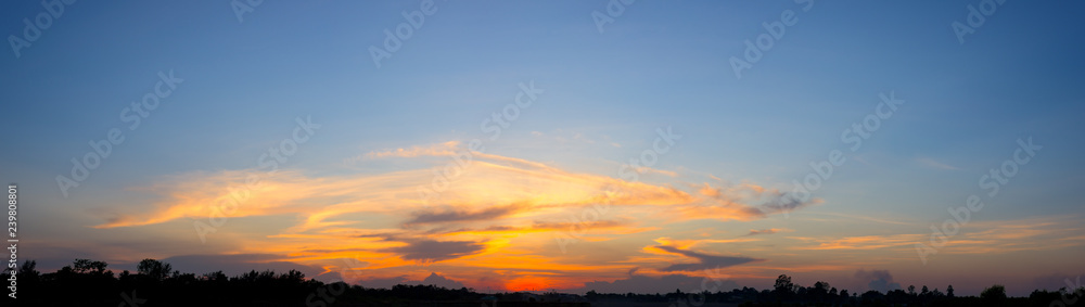 Panoramic sunset background