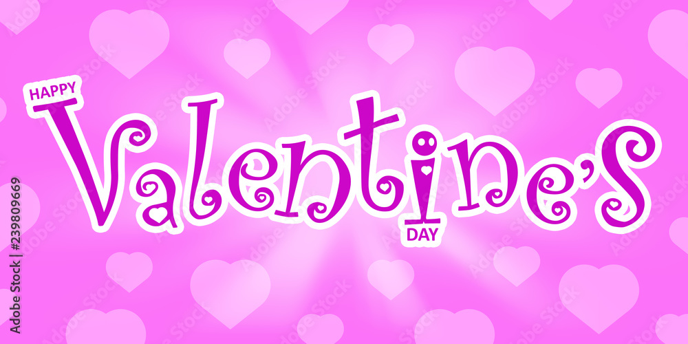 Valentines day background with heart pattern. Raster illustration. Wallpaper, flyers, invitation, posters, brochure, banners