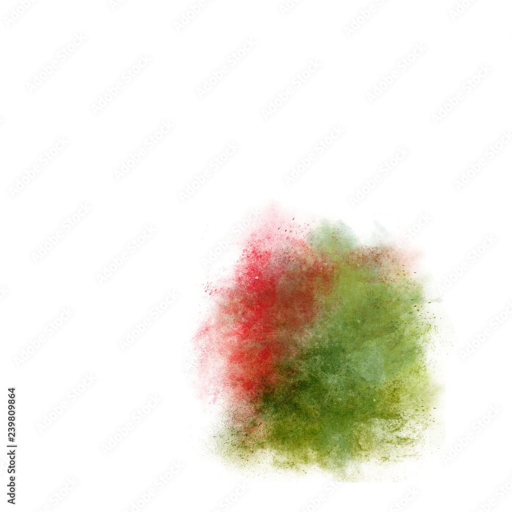 Red and Green Abstract on White Background