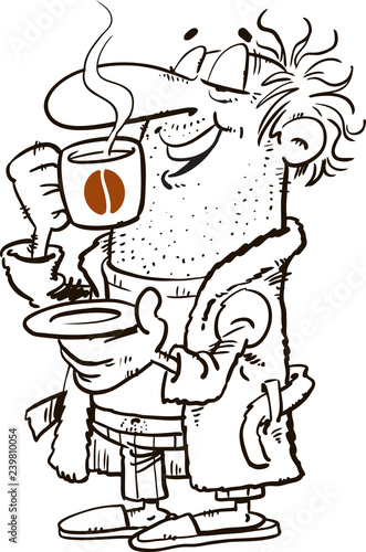 Man drinking coffee in the morning