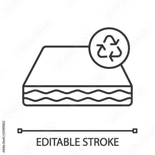 Ecological mattress recycling linear icon