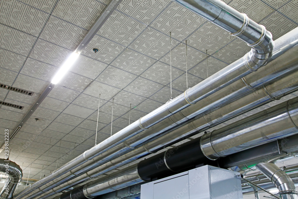 Obraz premium Stainless steel pipe in the factory