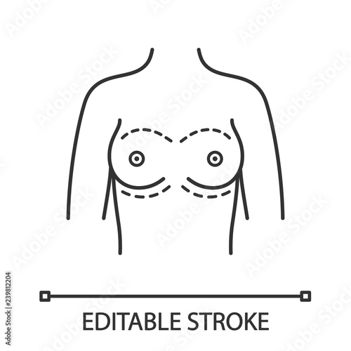Breast augmentation linear icon