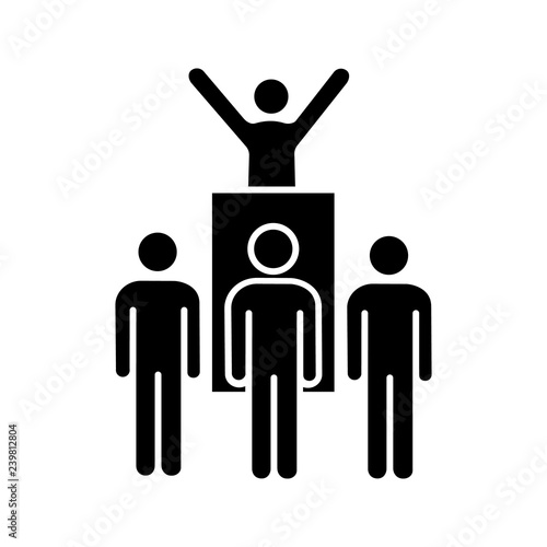Protest leader glyph icon