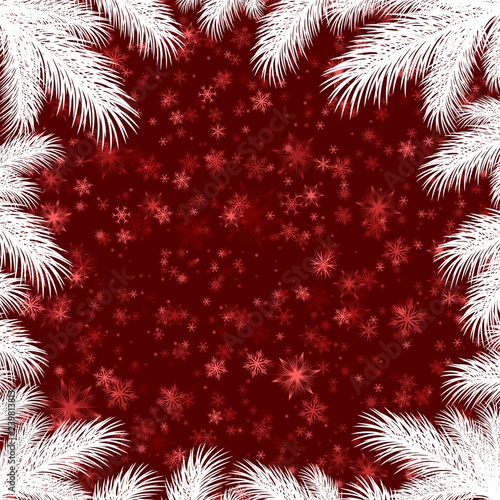 Frame with spruce branches.