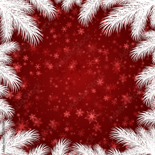Frame with spruce branches.