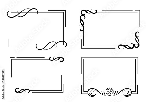 Set of vintage frames with scrolls element.