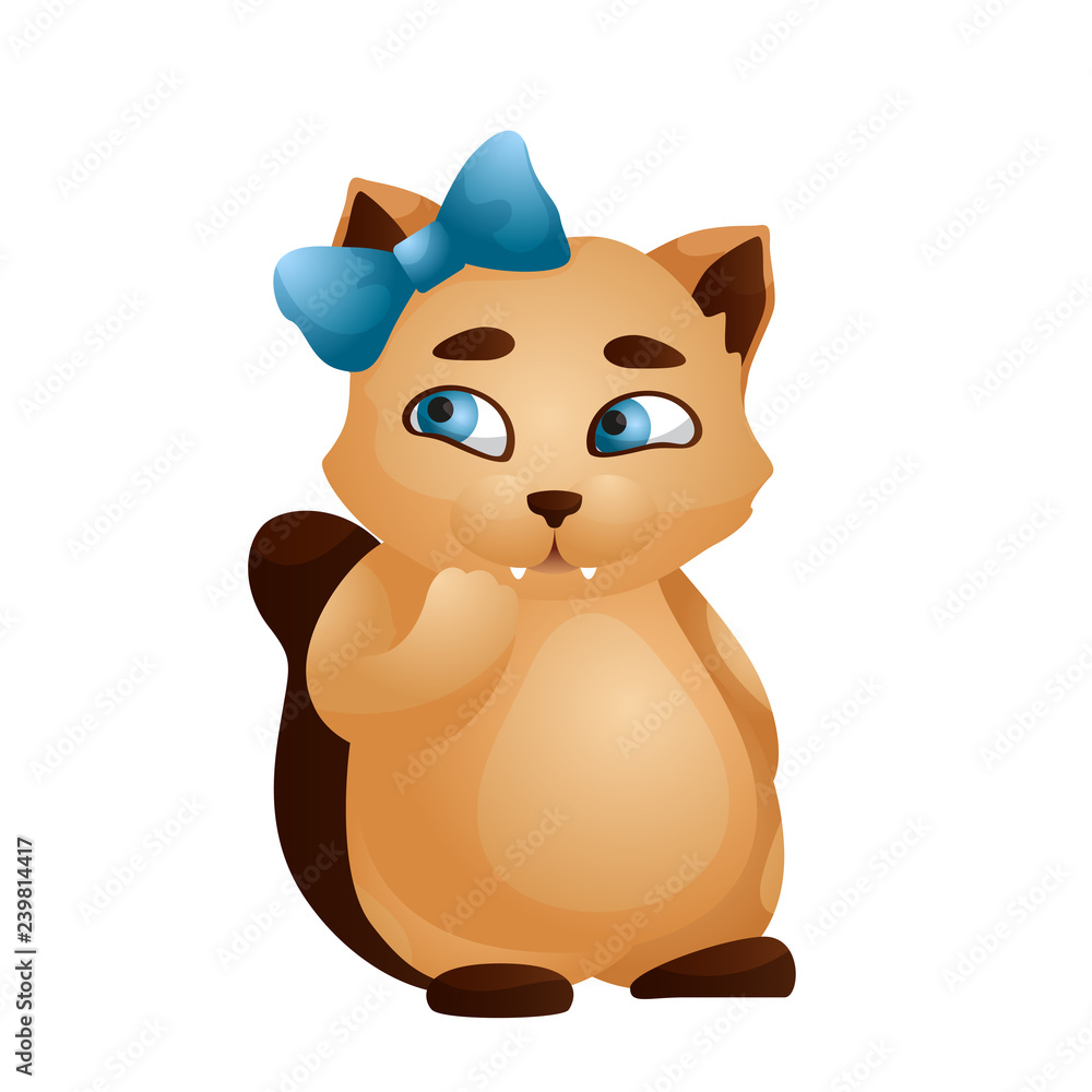 Cartoon character pet. The cat emotion icon Cartoon character pet. The cat emotion icon