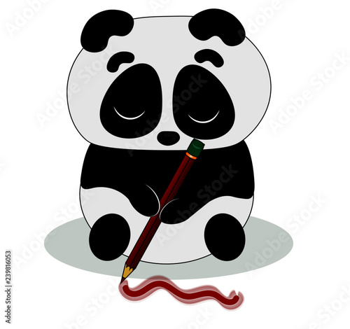 panda and pen