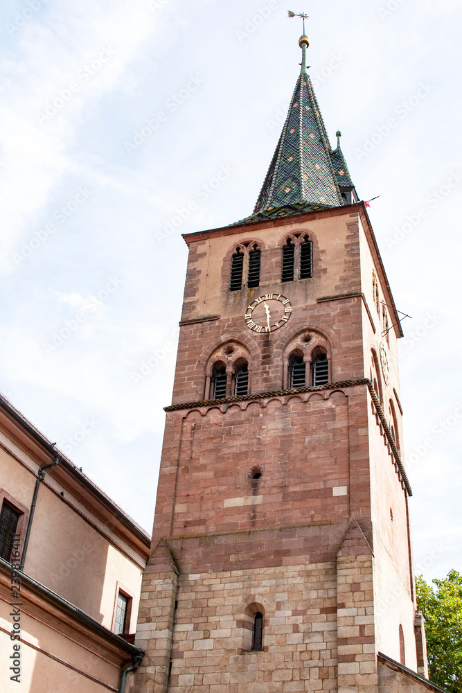 Turckheim. Clocher de l'église Sainte Anne. Alsace. Haut Rhin. Grand Est