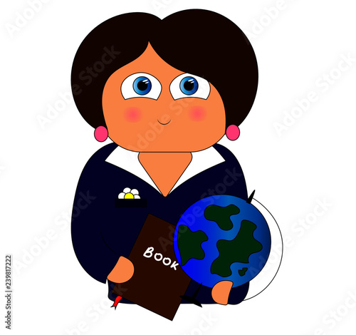 teacher with globe