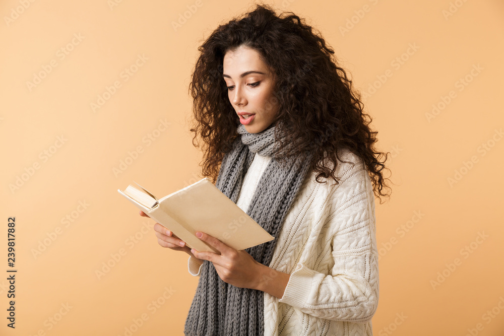 Beautiful young woman wearing winter scarf Beautiful young woman wearing winter scarf