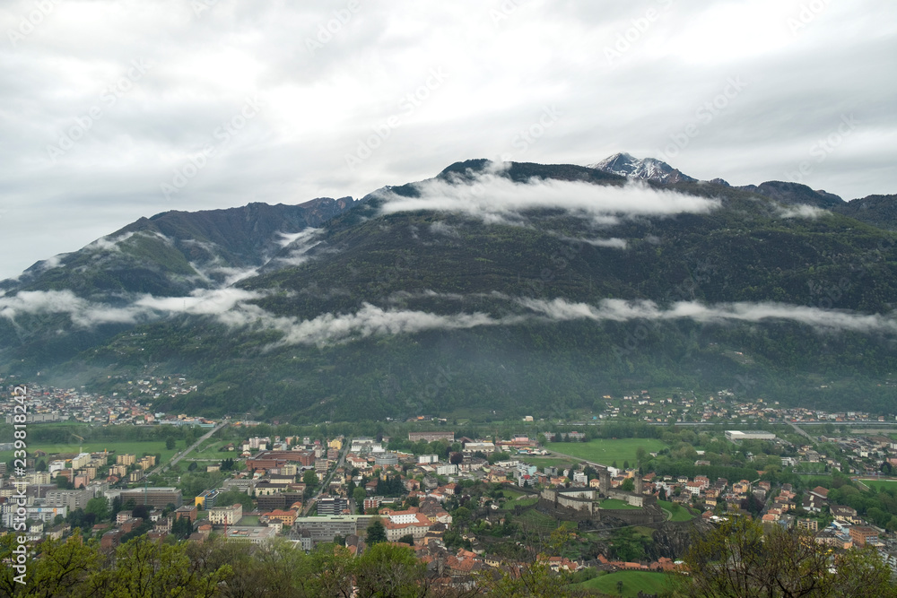 Swiss landscape near Bellinzona city