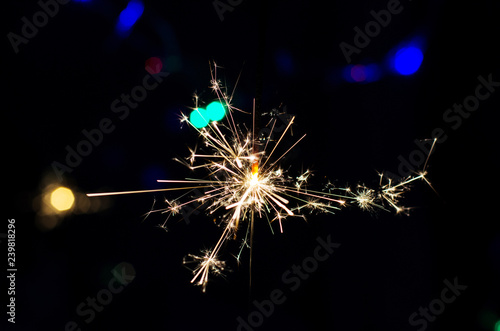new year fireworks on black background