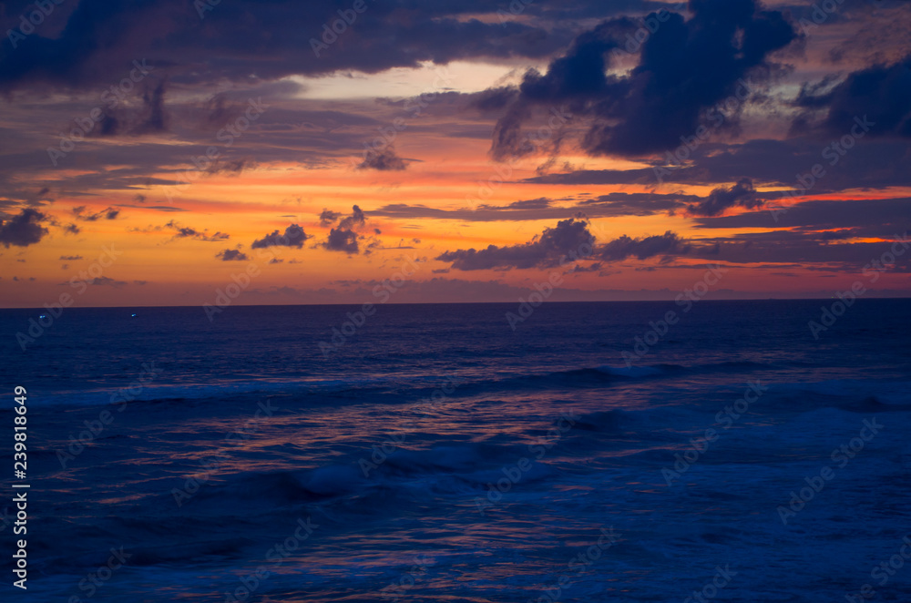 Sunset on the coast of the Indian Ocean in Sri Lanka Sunset on the coast of the Indian Ocean in Sri Lanka