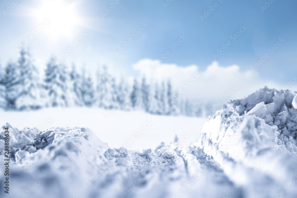 Winter background and snow decoration 