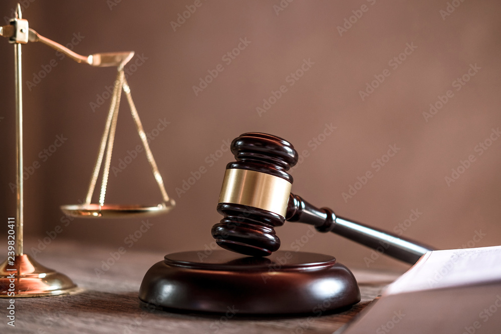 Judge gavel with Justice lawyers, object documents working on table. Legal law, advice and justice concept Judge gavel with Justice lawyers, object documents working on table. Legal law, advice and justice concept
