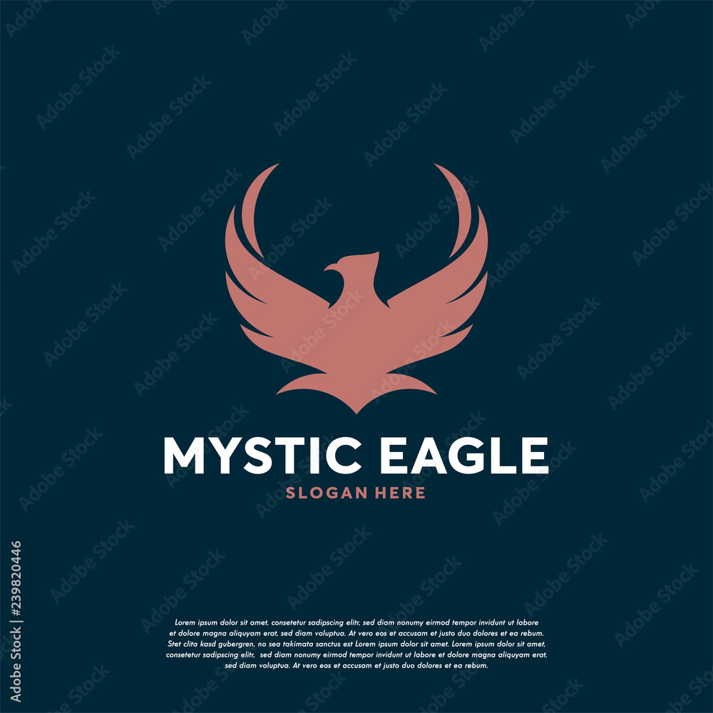 Fototapeta premium Logo luksusowego orła projektuje wektor, szablon ikony Symbol logo Sokoła Phoenix Hawk ptak