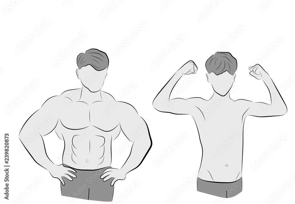 Fototapeta premium fat and thin athletes. playing sports. vector illustration.