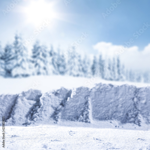 Winter background and snow decoration 