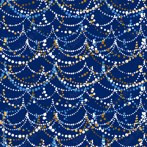 Xmas lights on deep blue co...