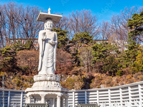 Beautiful Buddhism Statue in Bongeunsa Temple photo