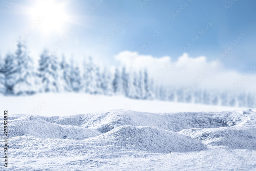 Obraz premium Winter background and snow decoration 