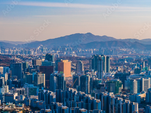 Wallpaper Mural Beautiful Architecture building cityscape in Seoul city Torontodigital.ca