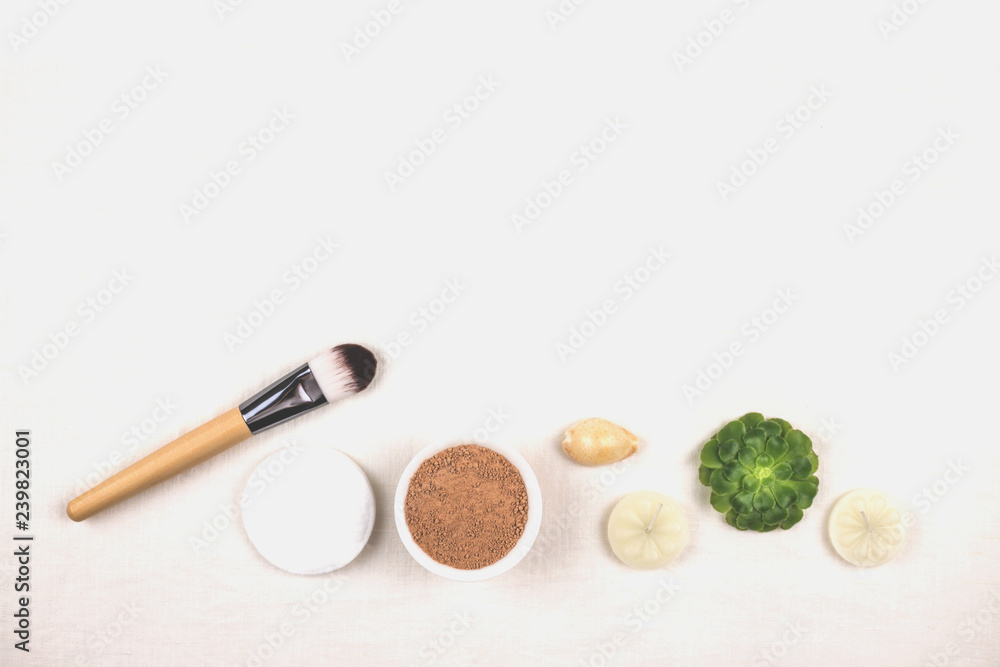 Clay mineral facial water and cosmetic tools. Clay mineral facial water and cosmetic tools.