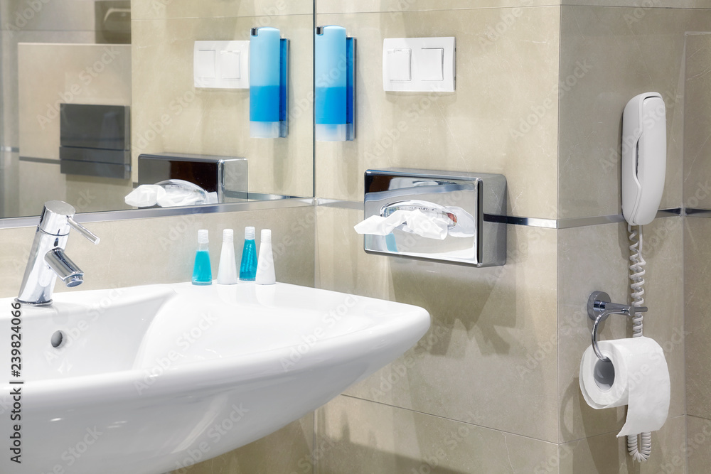 Interior of a hotel bathroom Stock Photo | Adobe Stock