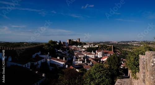 Cityscape view to Obidos old city Portugal