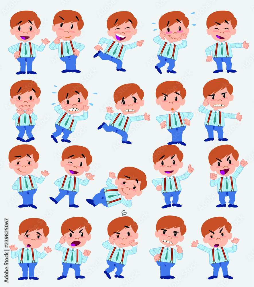 Cartoon character businessman in casual style. Set with different postures, attitudes and poses, doing different activities in isolated vector illustrations. Cartoon character businessman in casual style. Set with different postures, attitudes and poses, doing different activities in isolated vector illustrations.