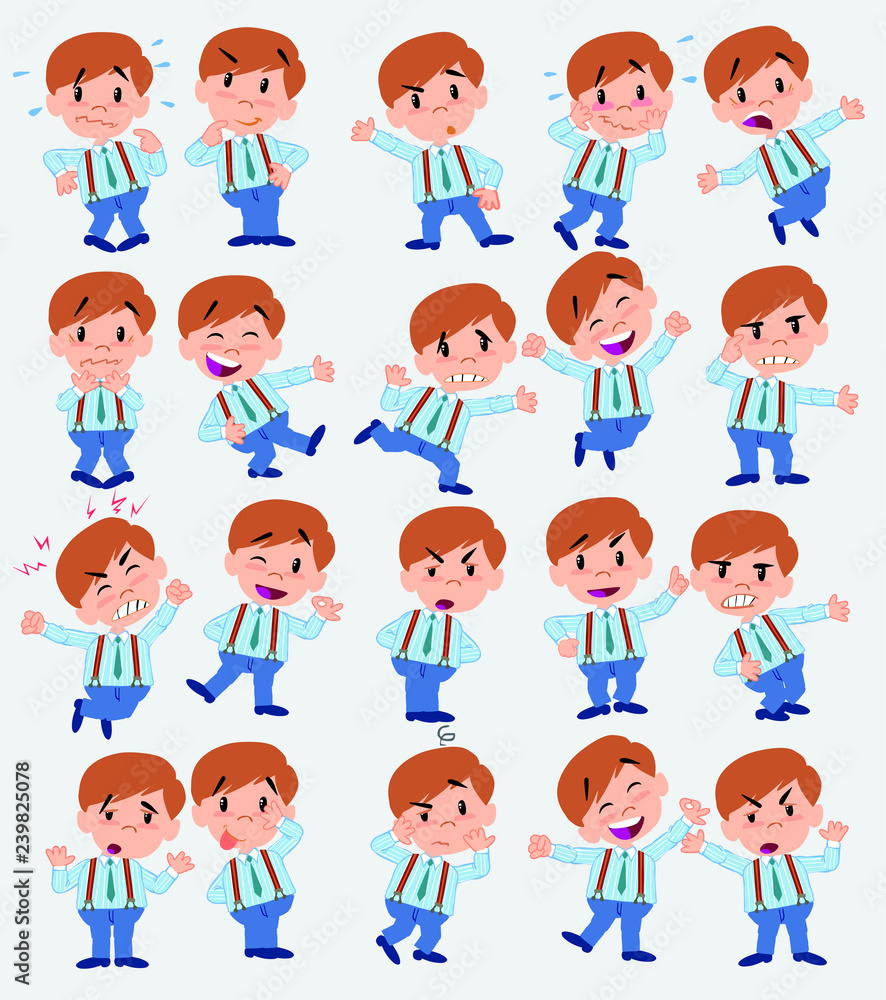 Cartoon character businessman in casual style. Set with different postures, attitudes and poses, doing different activities in isolated vector illustrations. Cartoon character businessman in casual style. Set with different postures, attitudes and poses, doing different activities in isolated vector illustrations.