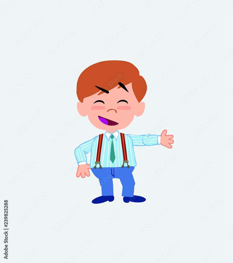 Businessman in casual style showing something in an optimistic and positive attitude.