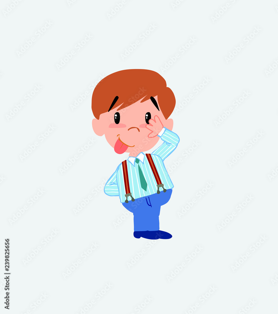Businessman in casual style sticks out his tongue in gesture of funny shyness. Businessman in casual style sticks out his tongue in gesture of funny shyness.