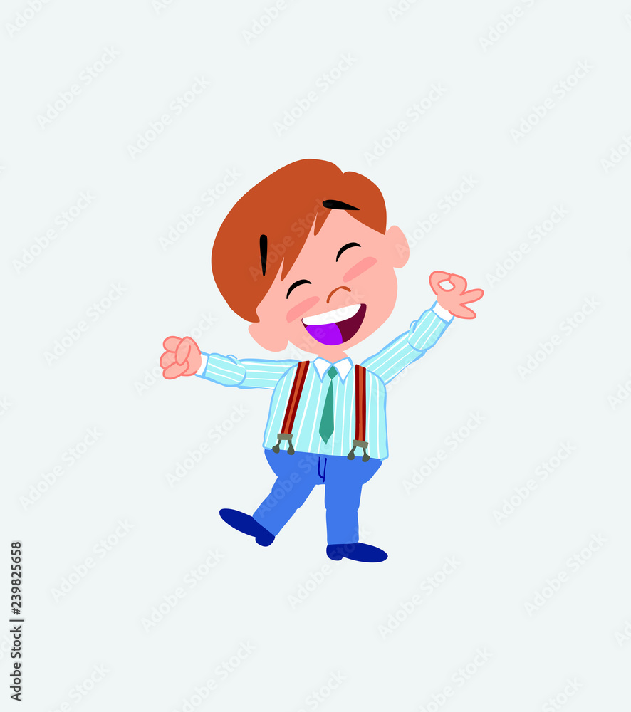 Businessman in casual style exulting in happiness Businessman in casual style exulting in happiness
