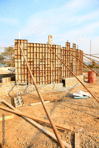 construction site of the metal template