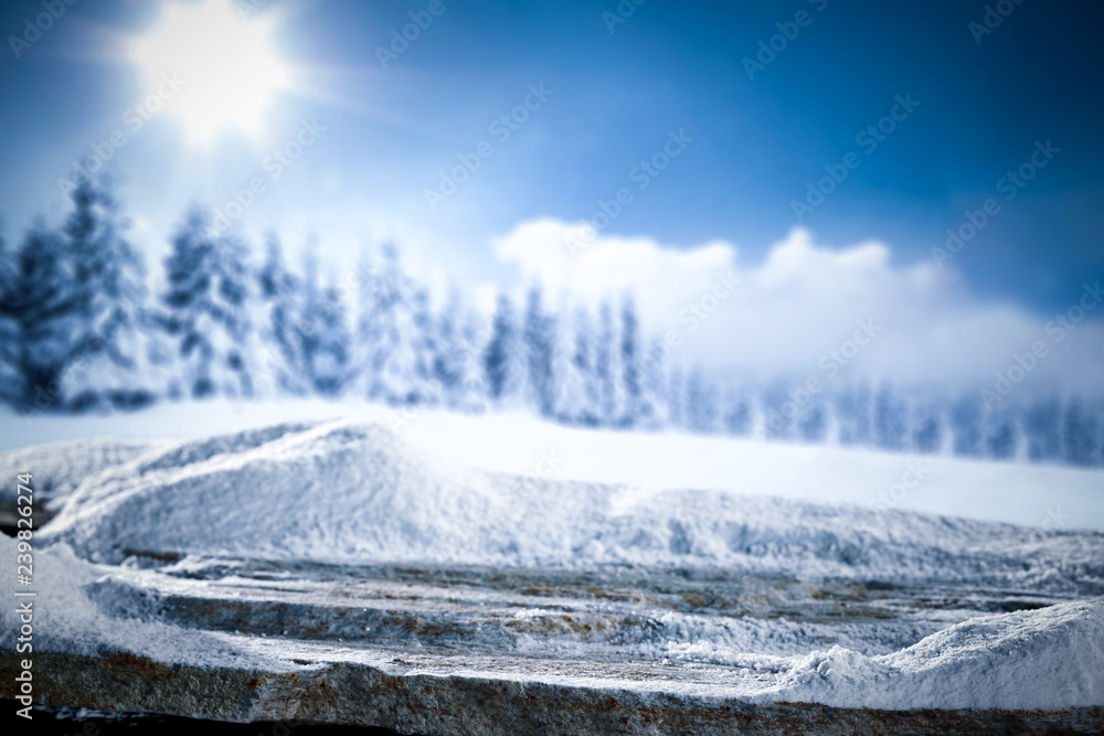 Obraz premium Winter background and snow decoration 