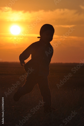 silhouette of a man in the sunset