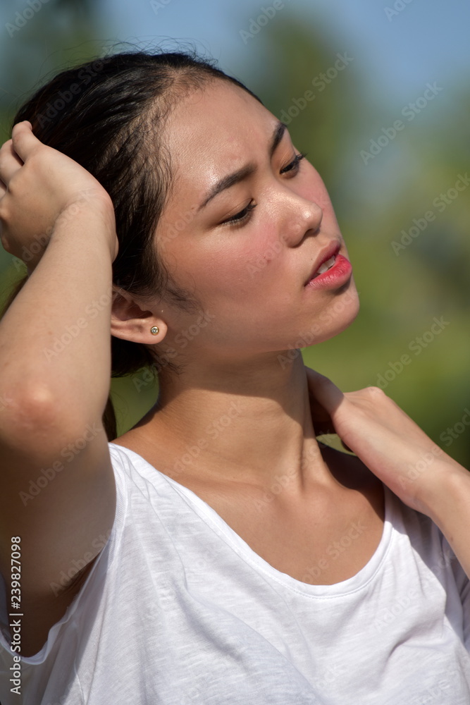 Worried Youthful Diverse Female Worried Youthful Diverse Female