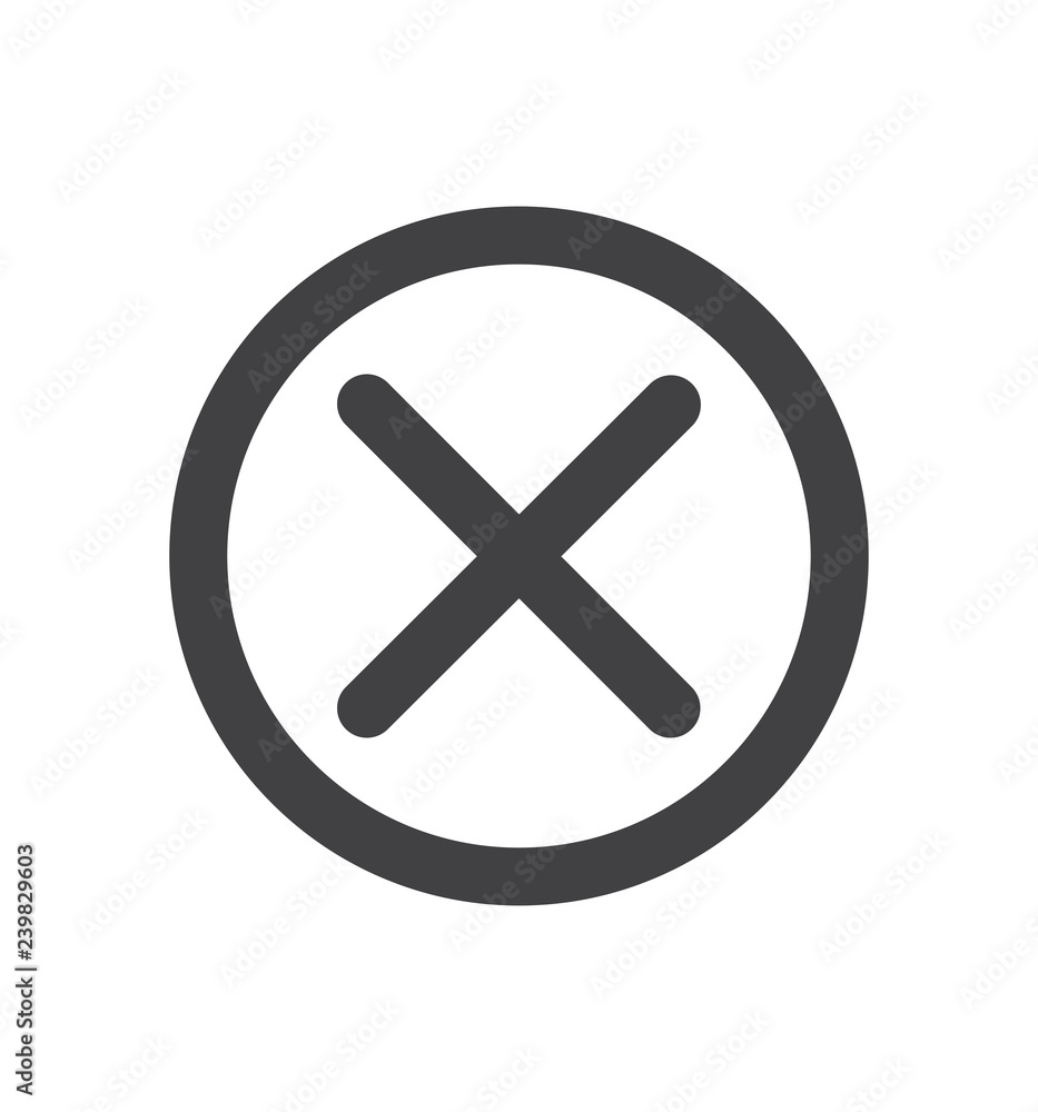 Cross X icon line isolated on white background circle symbol vector illustration in a circle Cross X icon line isolated on white background circle symbol vector illustration in a circle