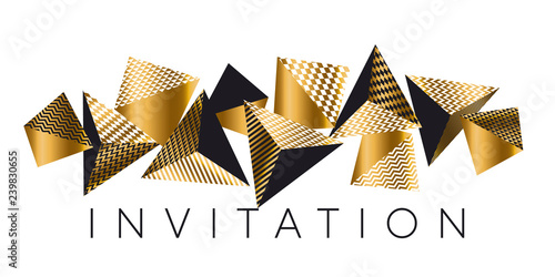 Luxury gold and black pyram...