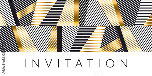 Luxury gold and black stripes pattern for header