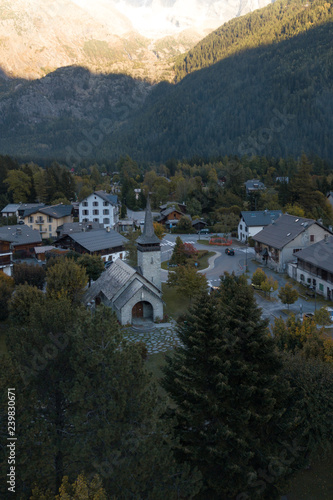 Old Church in Mountain Village - Chamonix, French Alps