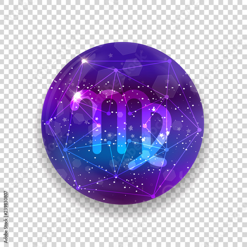 Astrological symbol of Virgo. Abstract vector shiny western Zodiac Horoscope sign