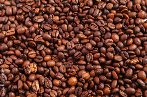 Background texture of roasted coffee beans